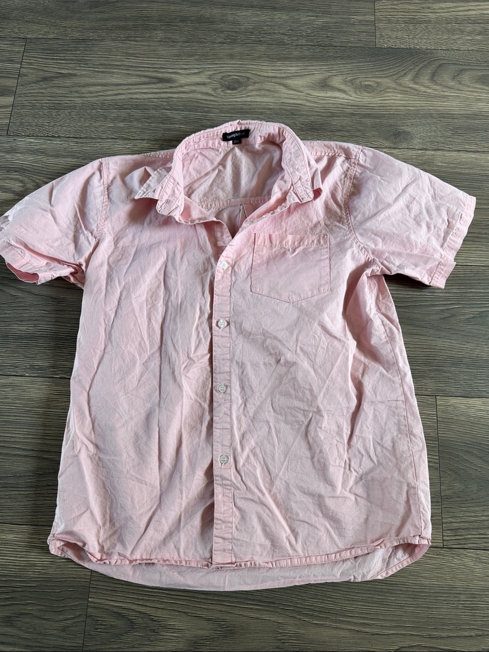 Boys' Light Pink Short-Sleeve Button-Down Shirt